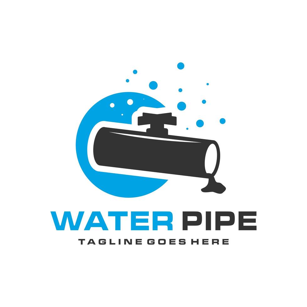 logo moderno del tubo dell'acqua vettore