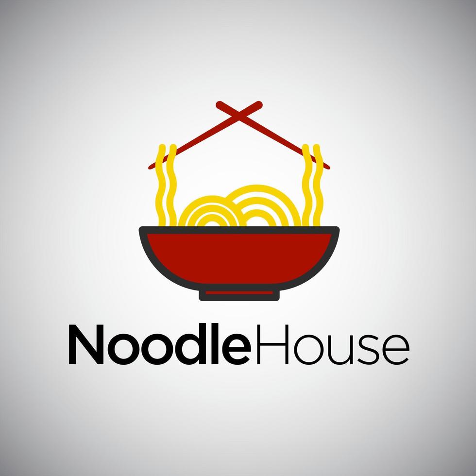 modello di logo della casa di noodle vettore