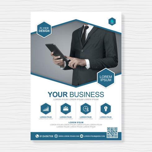 Modello di copertina business a4 e icona piatta per una progettazione di brochure e brochure, flyer, banner, decorazione di volantini per la stampa e presentazione illustrazione vettoriale