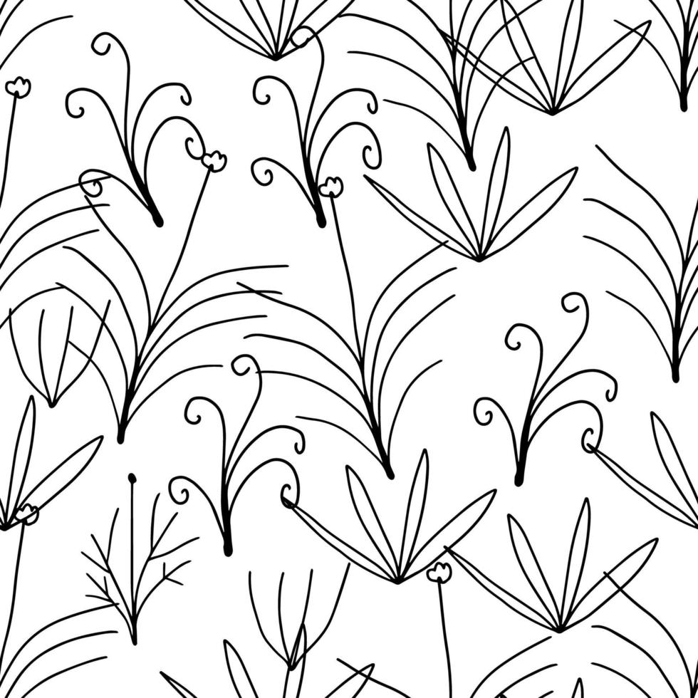 fiore astratto colorato doodle con motivo a riccioli senza soluzione di continuità. sfondo floreale fantasia. vettore