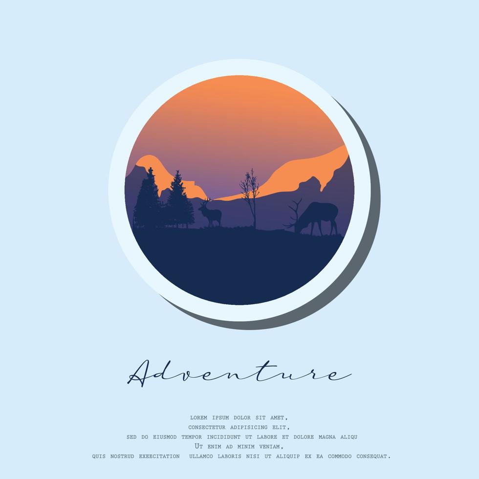 logo natura avventura, logo vettoriale silhouette