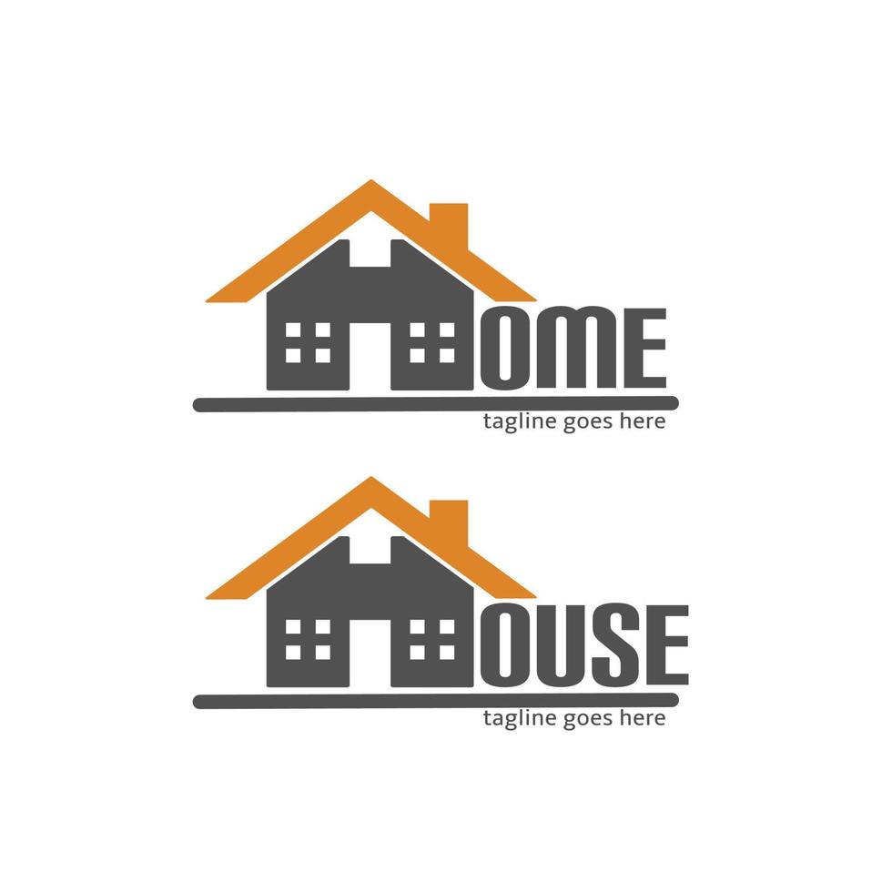 vettore di design del logo della casa, con la forma della lettera h bentuk