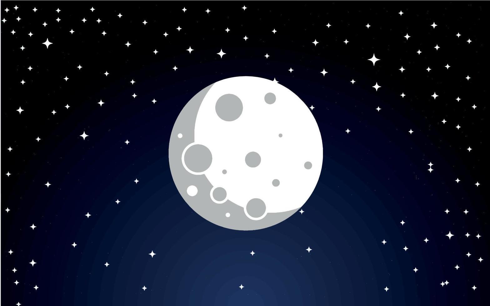 spazio esterno galassia luna piena e stelle nella notte cielo blu sfondo futuristico carta da parati illustrazione vettoriale