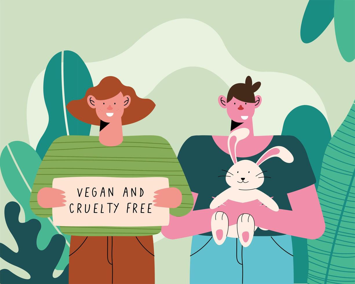 coppia vegan e cruelty free vettore