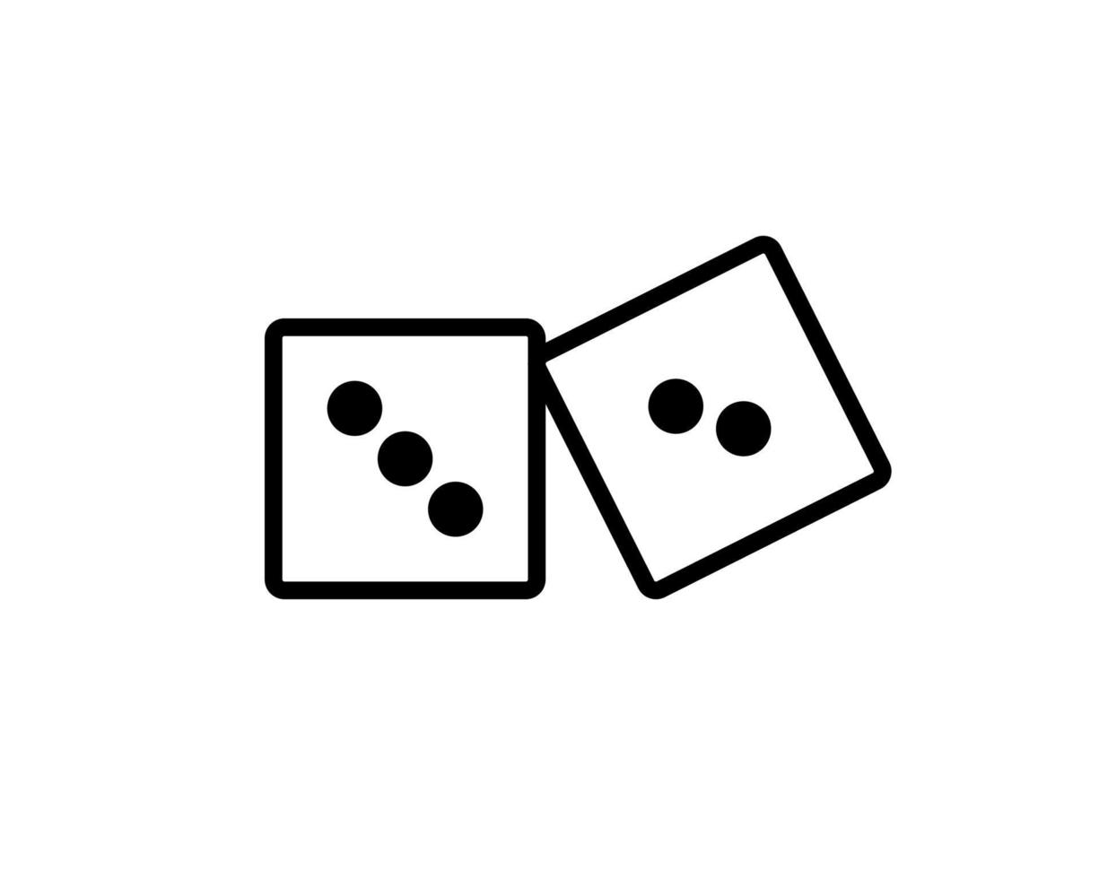 dadi giochi pixel icona lineare perfetta. giochi da tavolo tradizionali, illustrazione personalizzabile linea sottile di gioco. simbolo di contorno. cubi con disegno di assieme di puntini vettoriale isolato. tratto modificabile