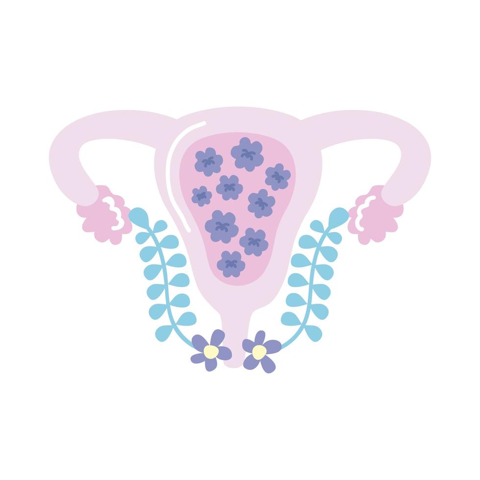 utero femminile con fiori vettore