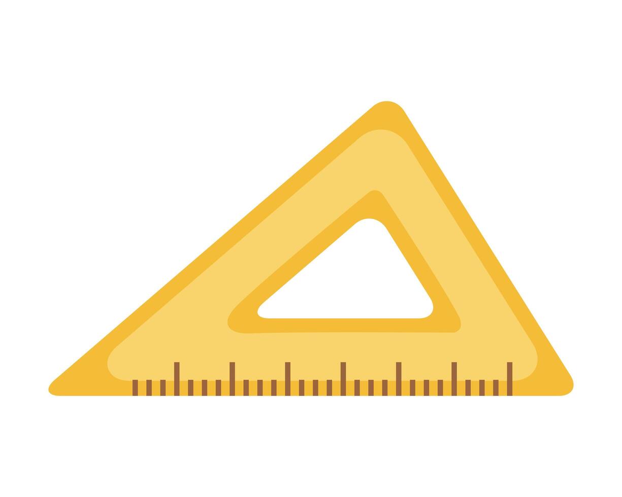 icona isolata di materiale scolastico della regola del triangolo vettore
