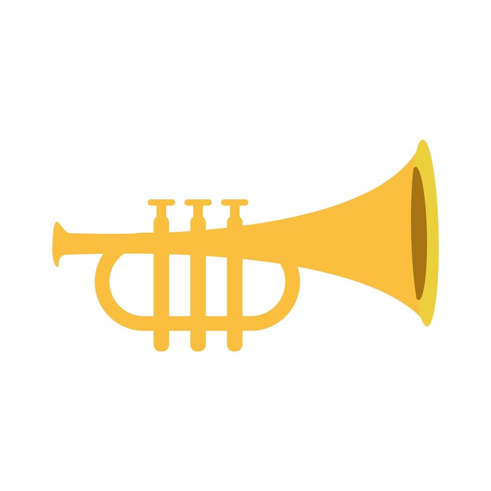 icona isolata di strumento musicale di tromba vettore