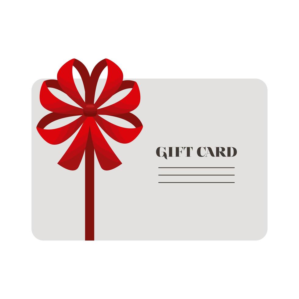 fiocco elegante in gift card vettore