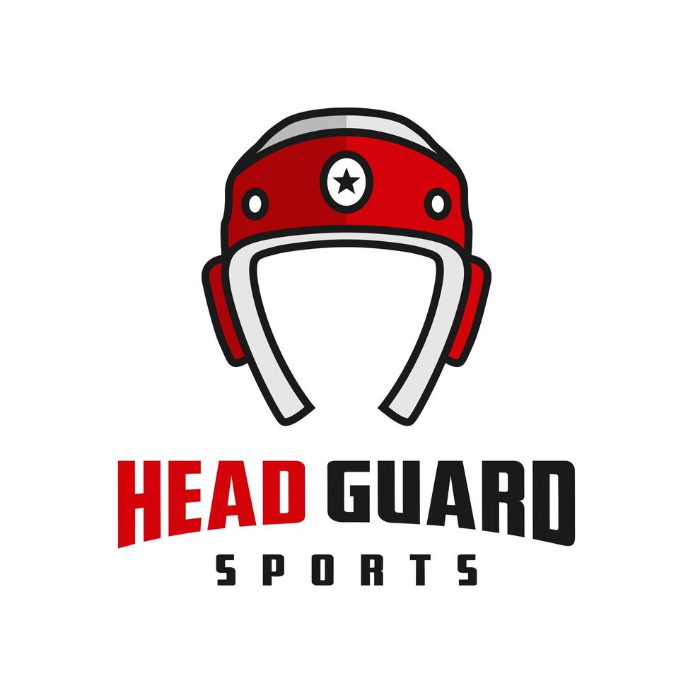 logo sportivo della protezione della testa vettore