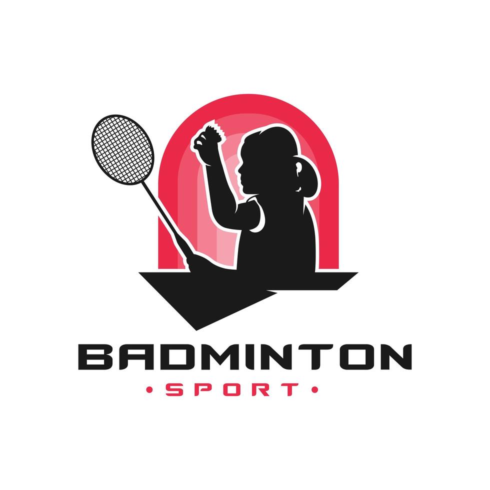 logo sportivo da badminton femminile vettore