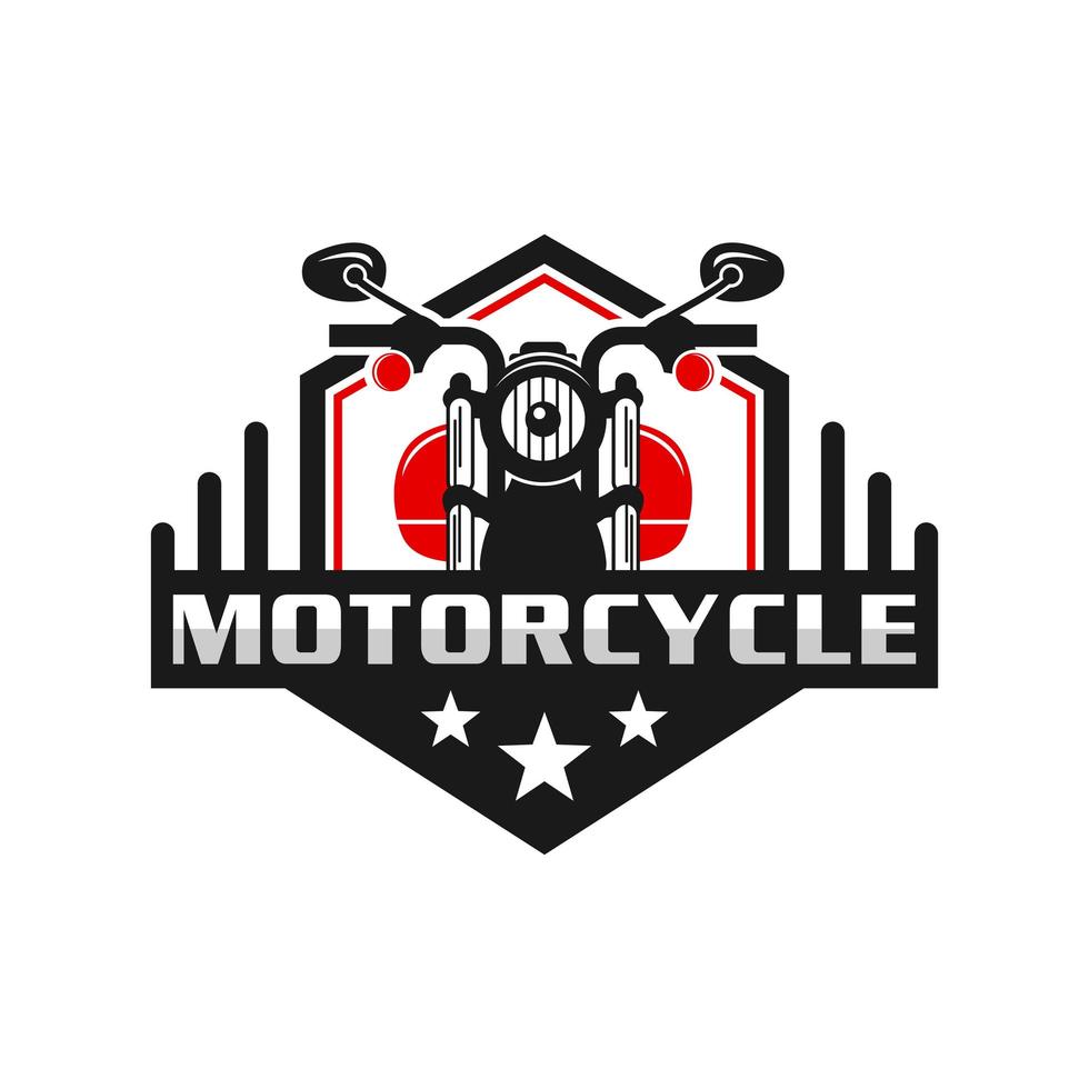 design del logo dell'emblema della moto retrò o vintage vettore
