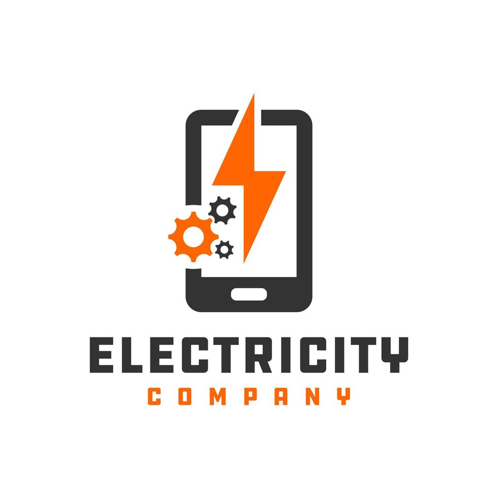 logo di riparazione elettronica mobile vettore