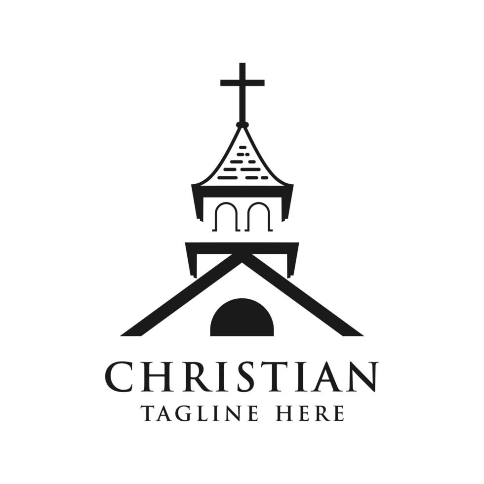logo di un luogo di culto cristiano vettore