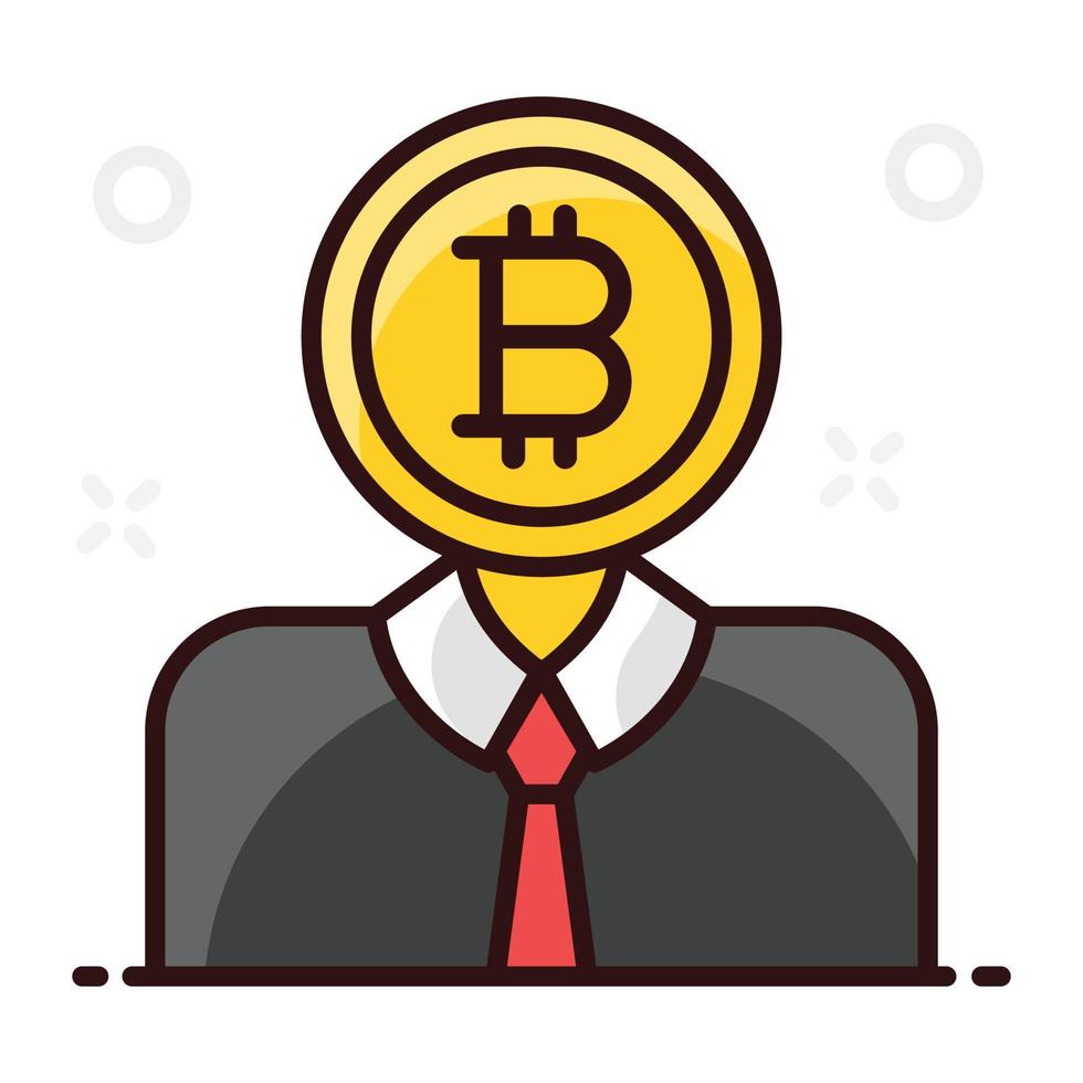 disegno dell'icona finanziatore bitcoin vettore
