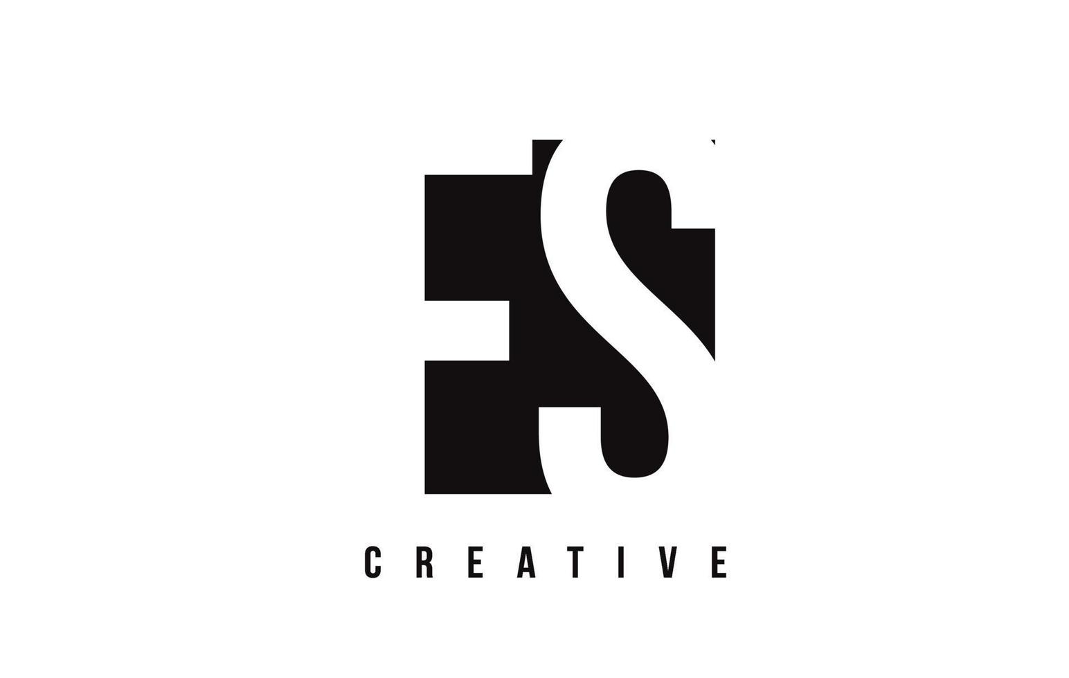fs fs lettera bianca logo design con quadrato nero. vettore