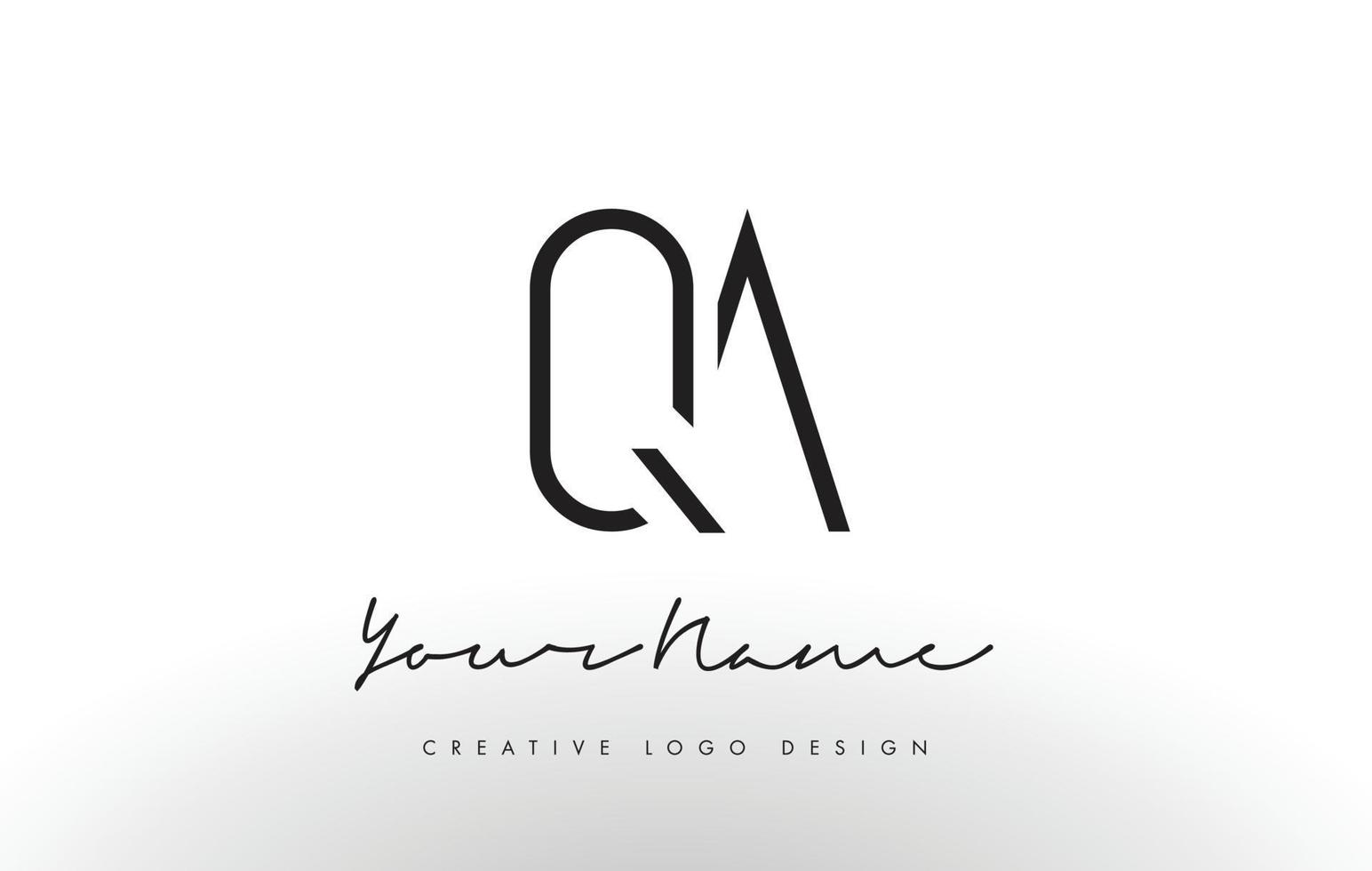 qa lettere logo design sottile. concetto creativo semplice lettera nera. vettore