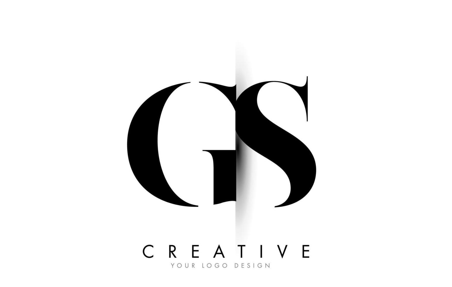 logo lettera gs gs con design creativo taglio ombra. vettore