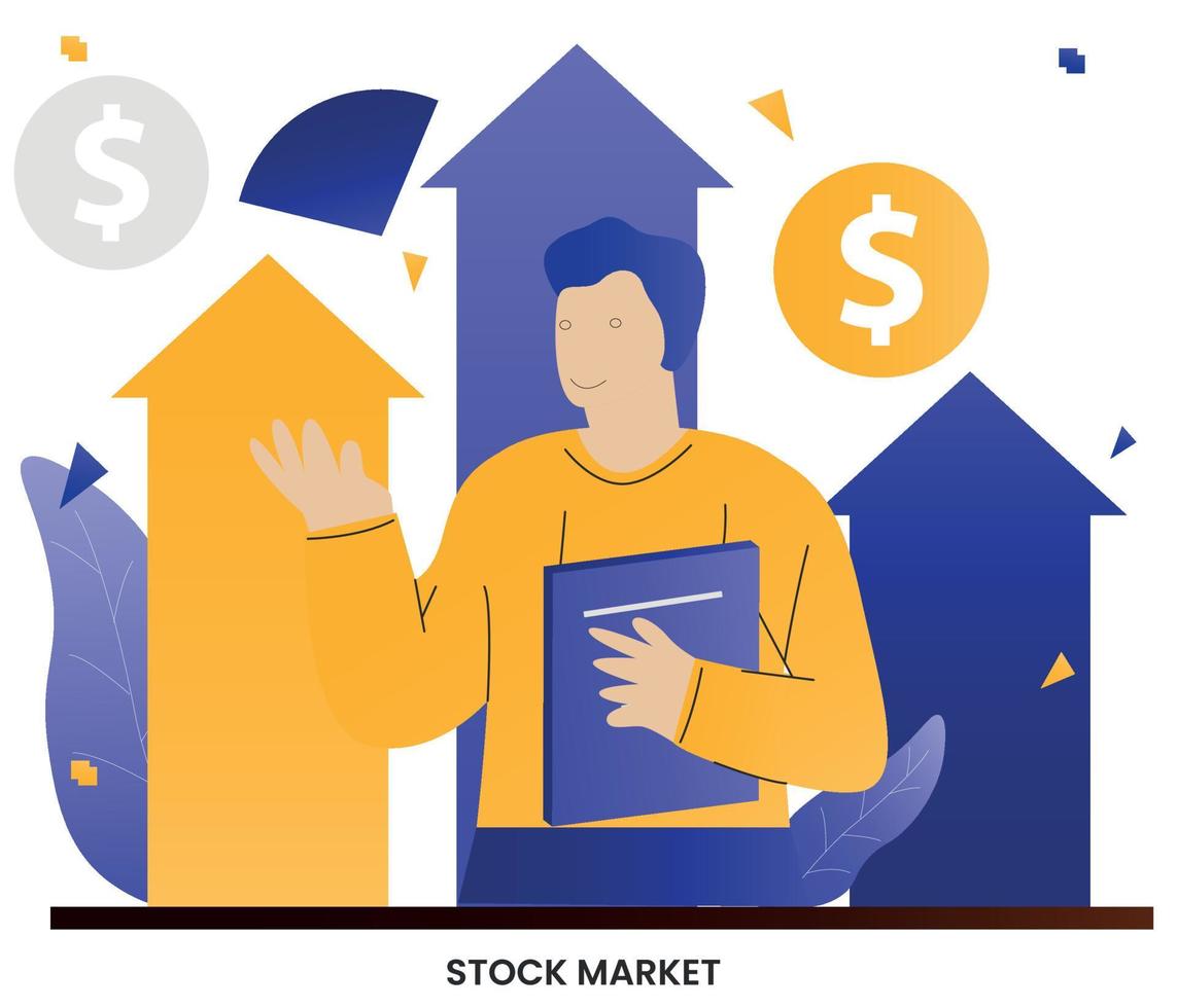 illustrazione vettoriale concetto di mercato azionario