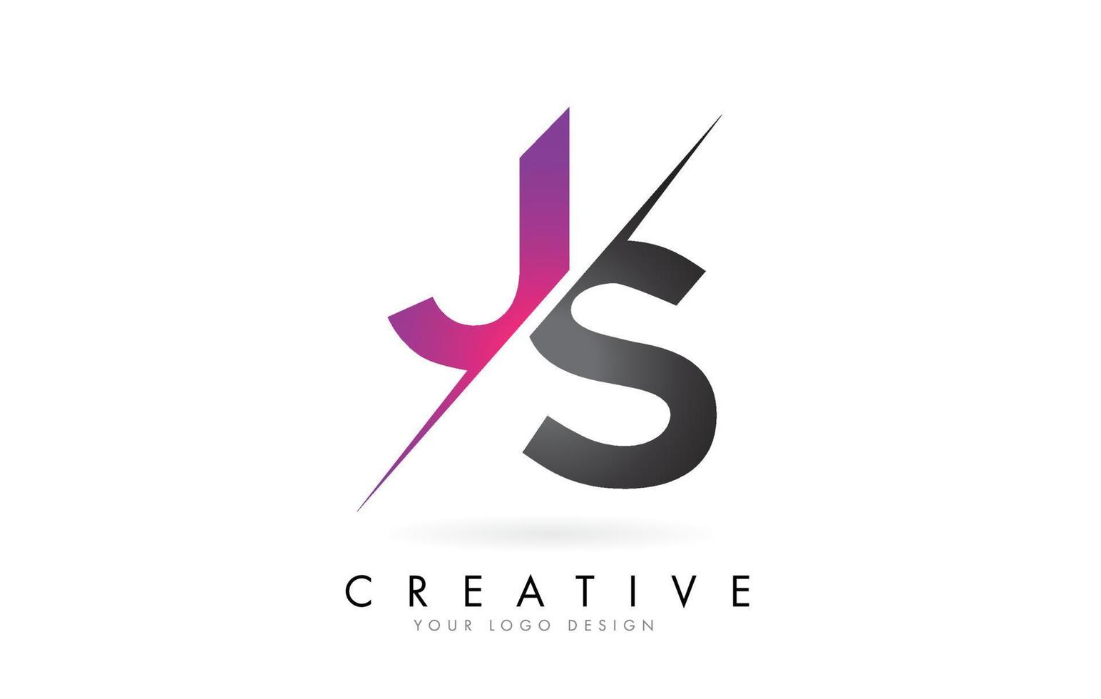 logo della lettera js js con design a blocchi di colore e taglio creativo. vettore