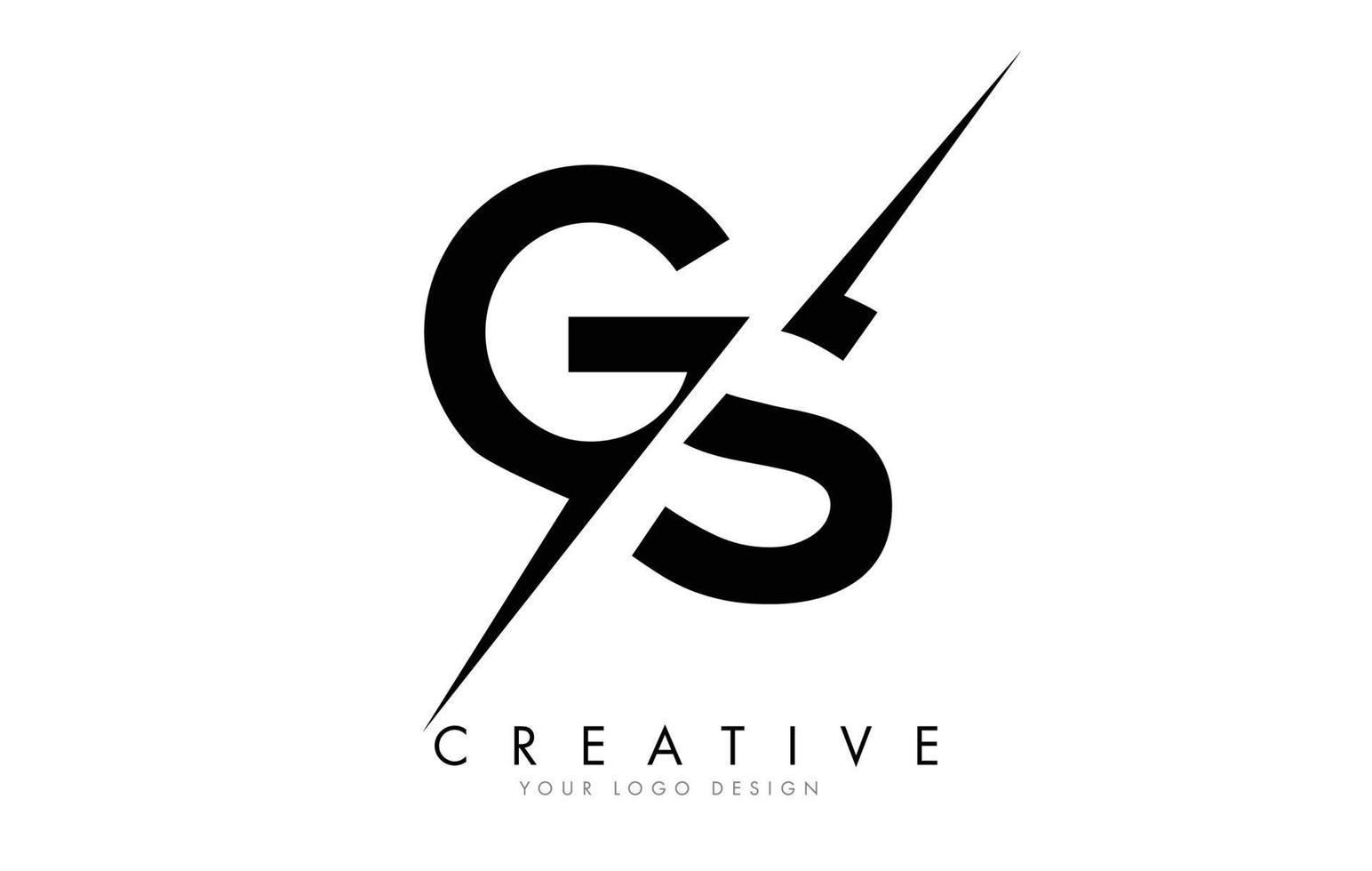 design del logo della lettera gs gs con un taglio creativo. vettore
