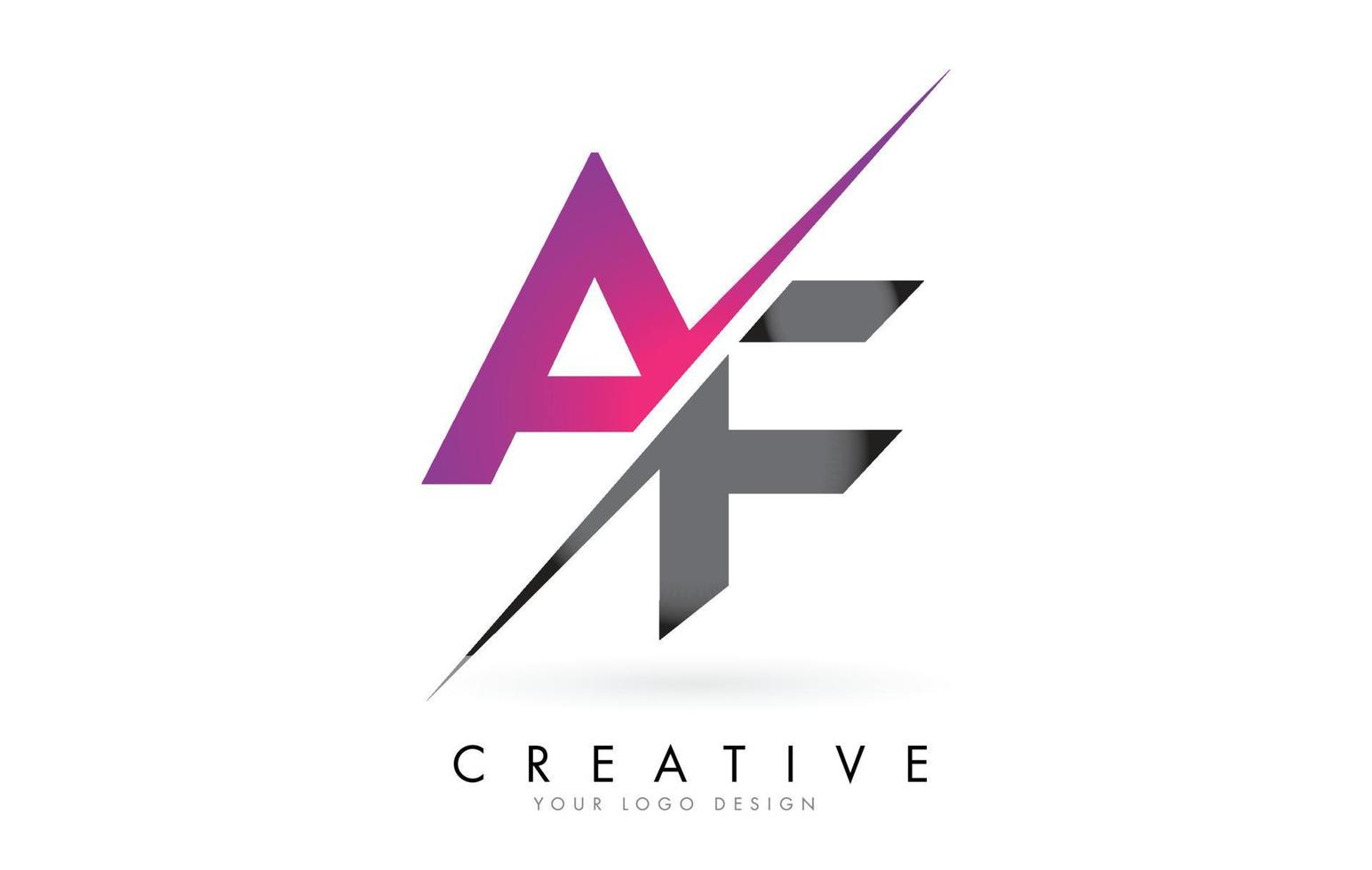 logo af af letter con design colorblock e taglio creativo. vettore