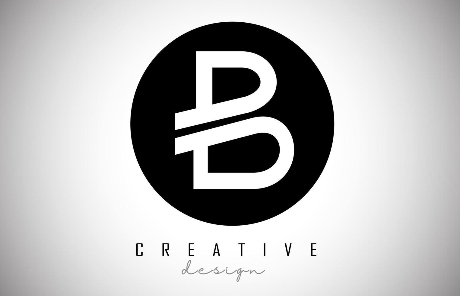 b lettera logo monogramma disegno vettoriale. icona della lettera b creativa sul cerchio nero vettore
