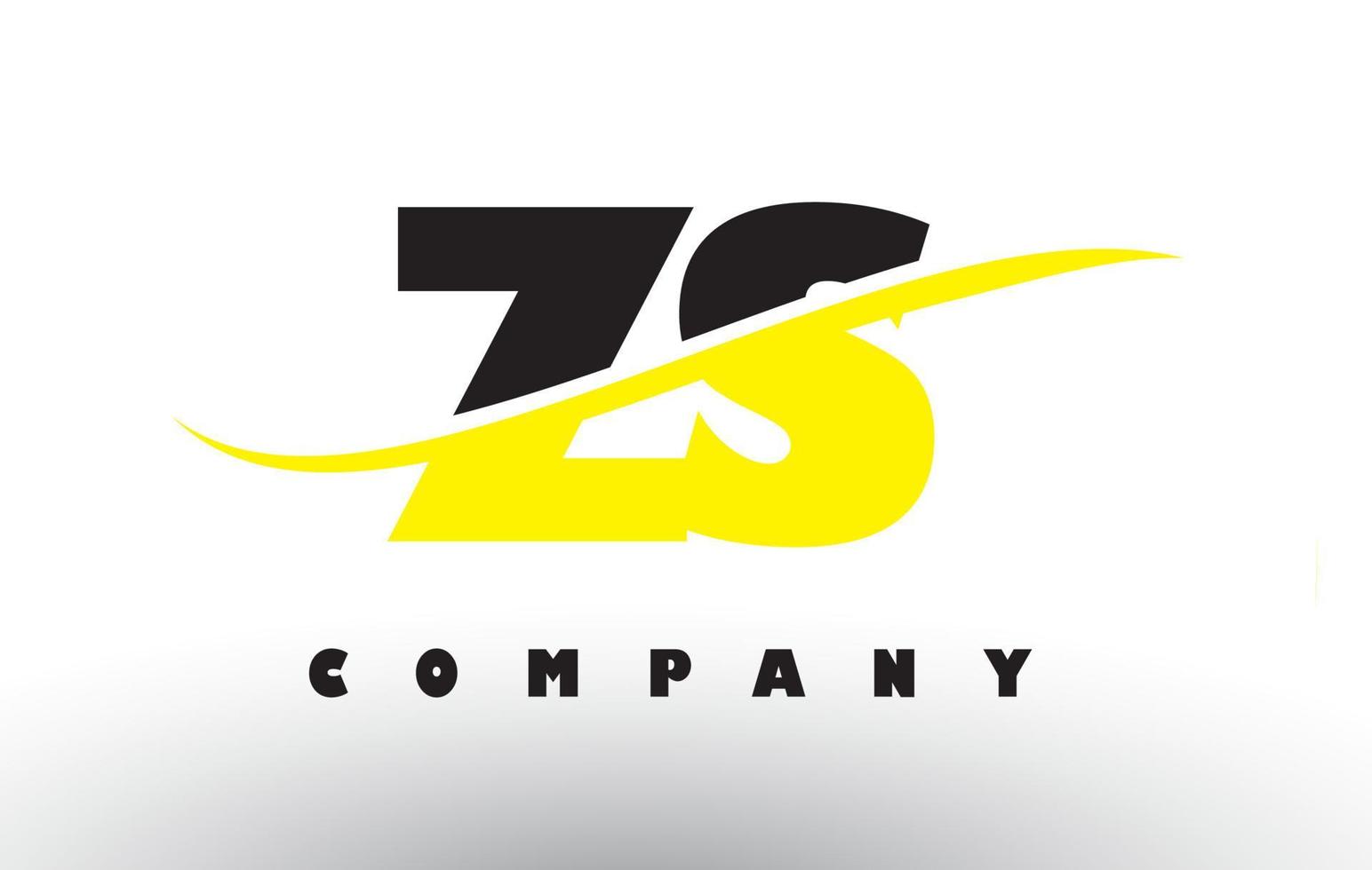 logo zs zs nero e giallo con swoosh. vettore