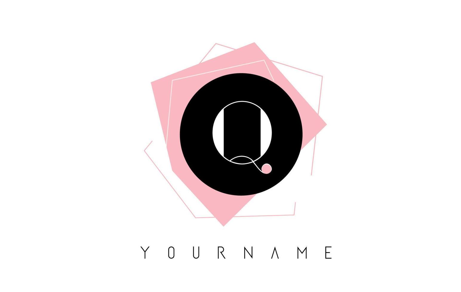 lettera q disegno del logo a forma geometrica pastello. vettore