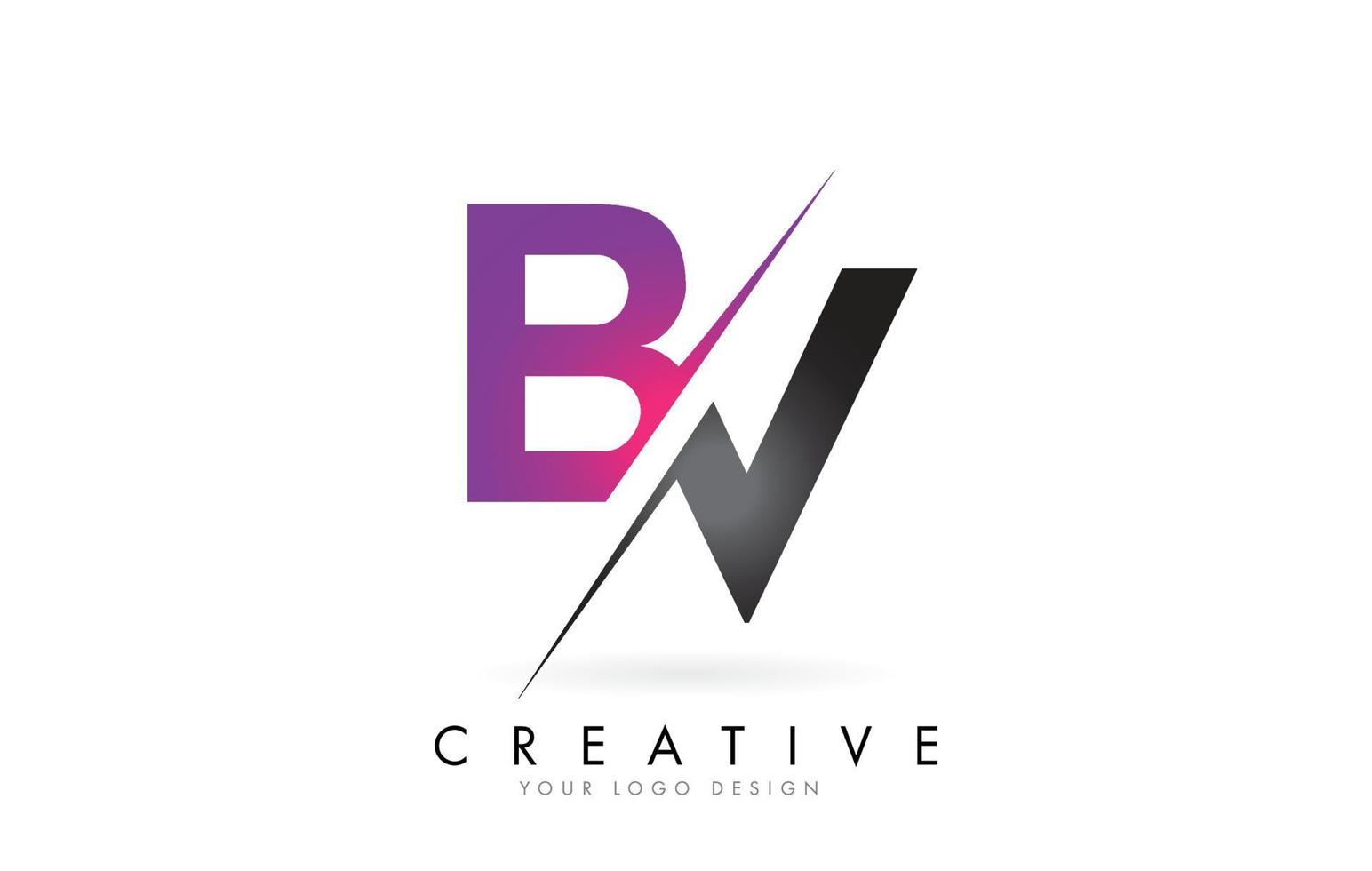 logo della lettera bv bv con design a blocchi di colore e taglio creativo. vettore