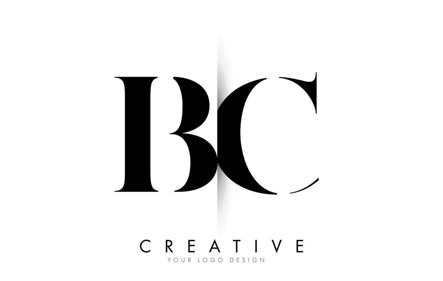 bc bc lettera logo con design creativo taglio ombra. vettore