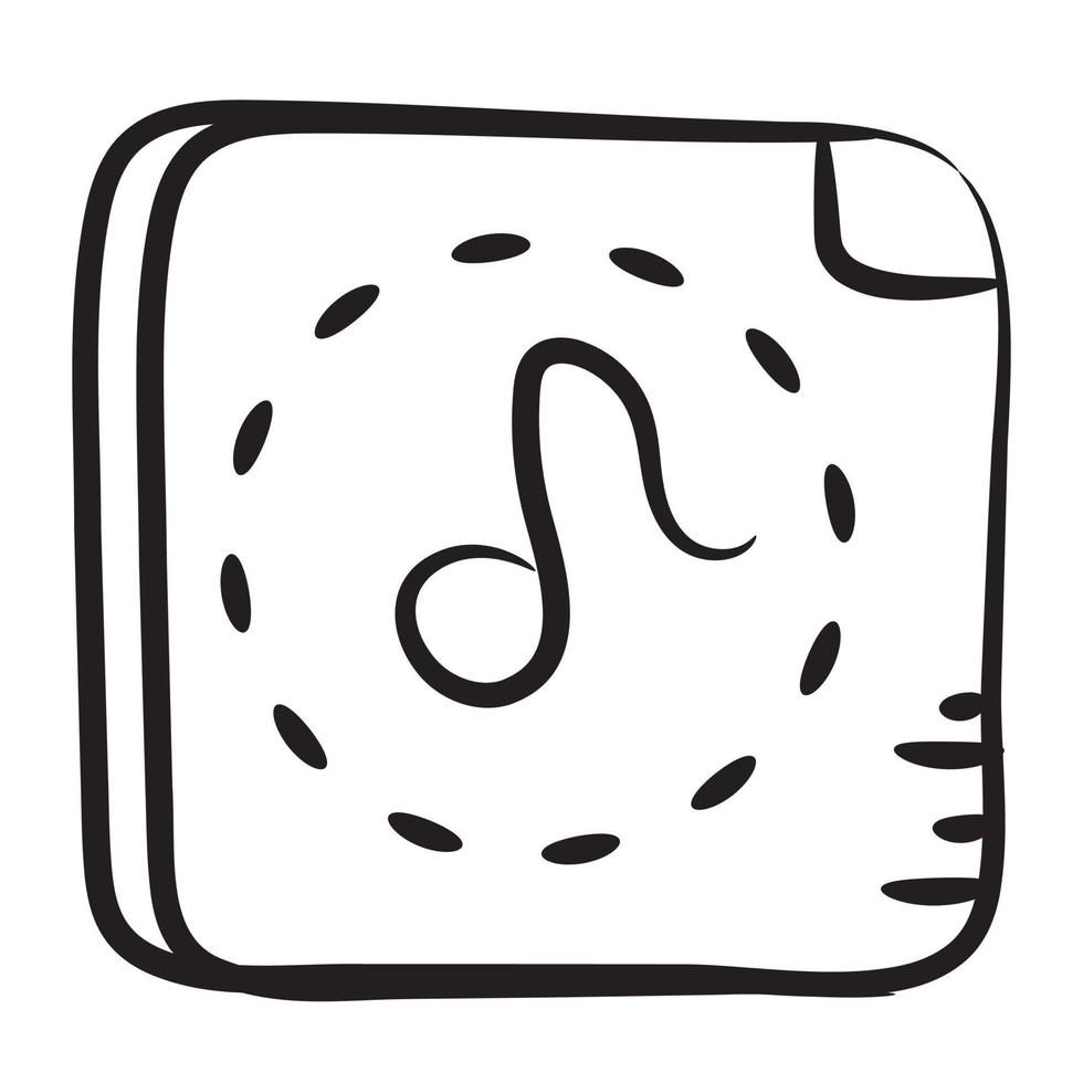 nota musicale su un disegno vettoriale di carta del file musicale in stile modificabile