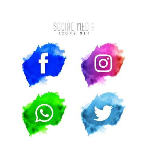 Set di icone di moderni social media vettore