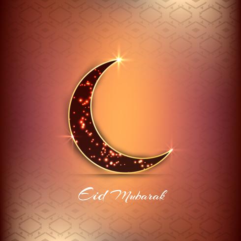Priorità bassa religiosa astratta di Eid Mubarak con la luna a mezzaluna vettore