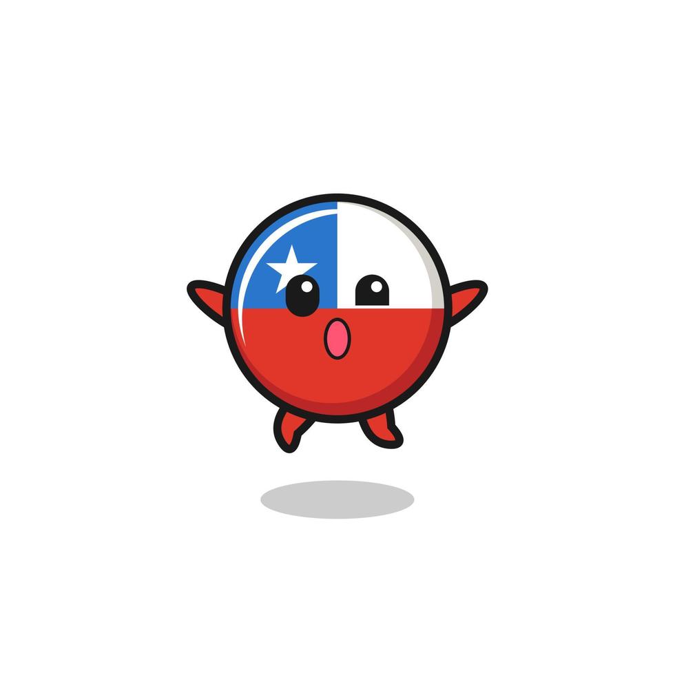 il personaggio della bandiera del Cile sta saltando il gesto vettore
