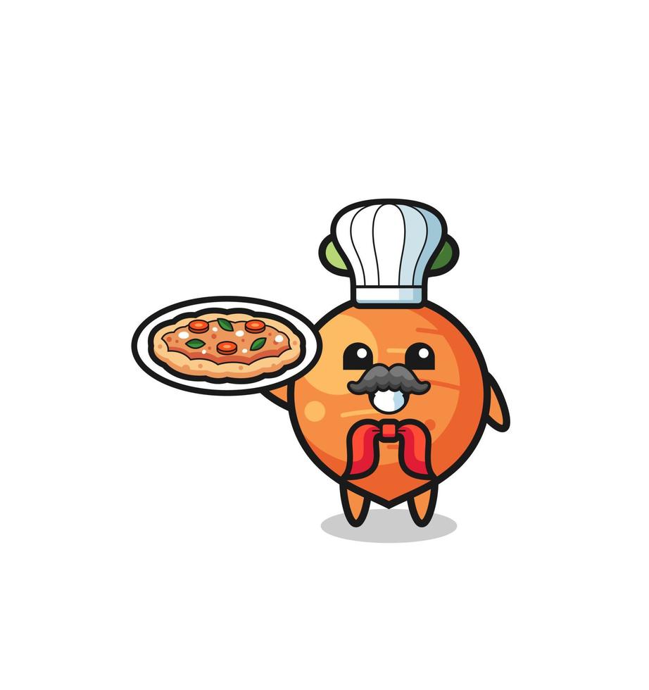 personaggio carota come mascotte dello chef italiano vettore