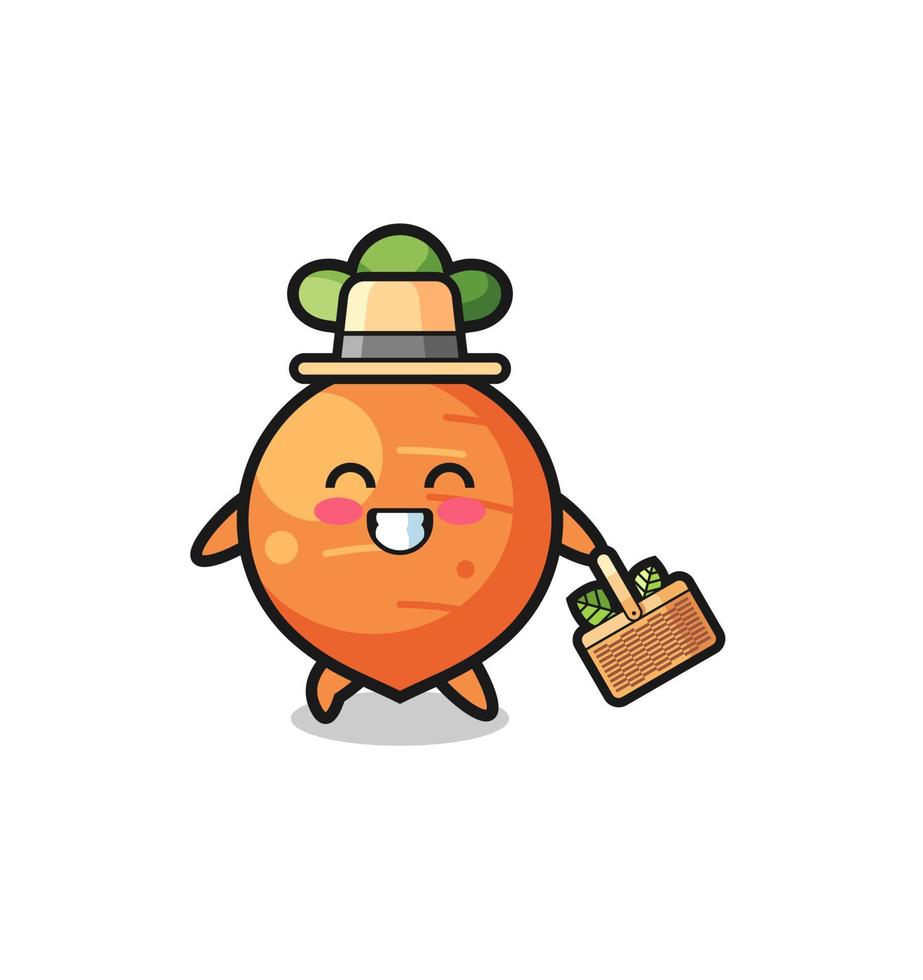 personaggio di erborista di carota alla ricerca di un'erboristeria vettore
