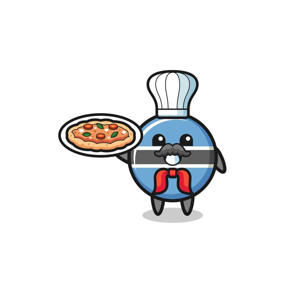 personaggio della bandiera del botswana come mascotte dello chef italiano vettore