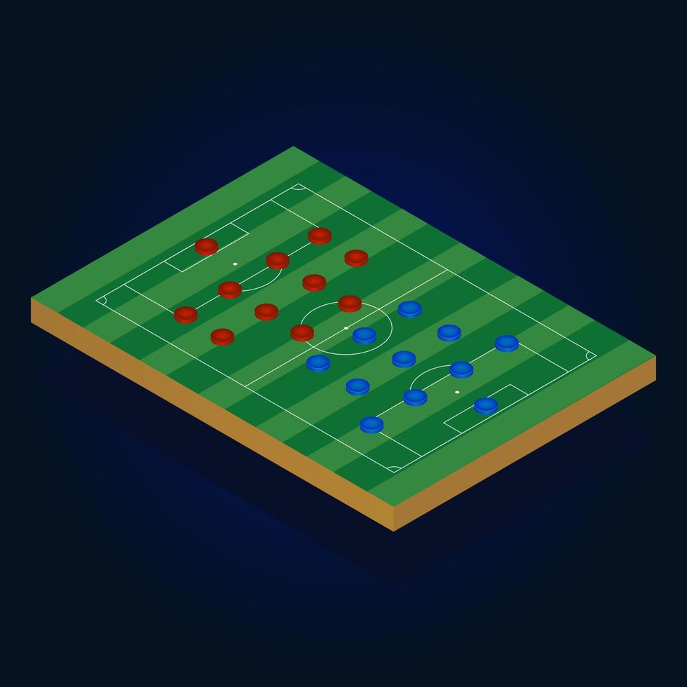 calcio isometrico e campo sportivo di calcio vettore