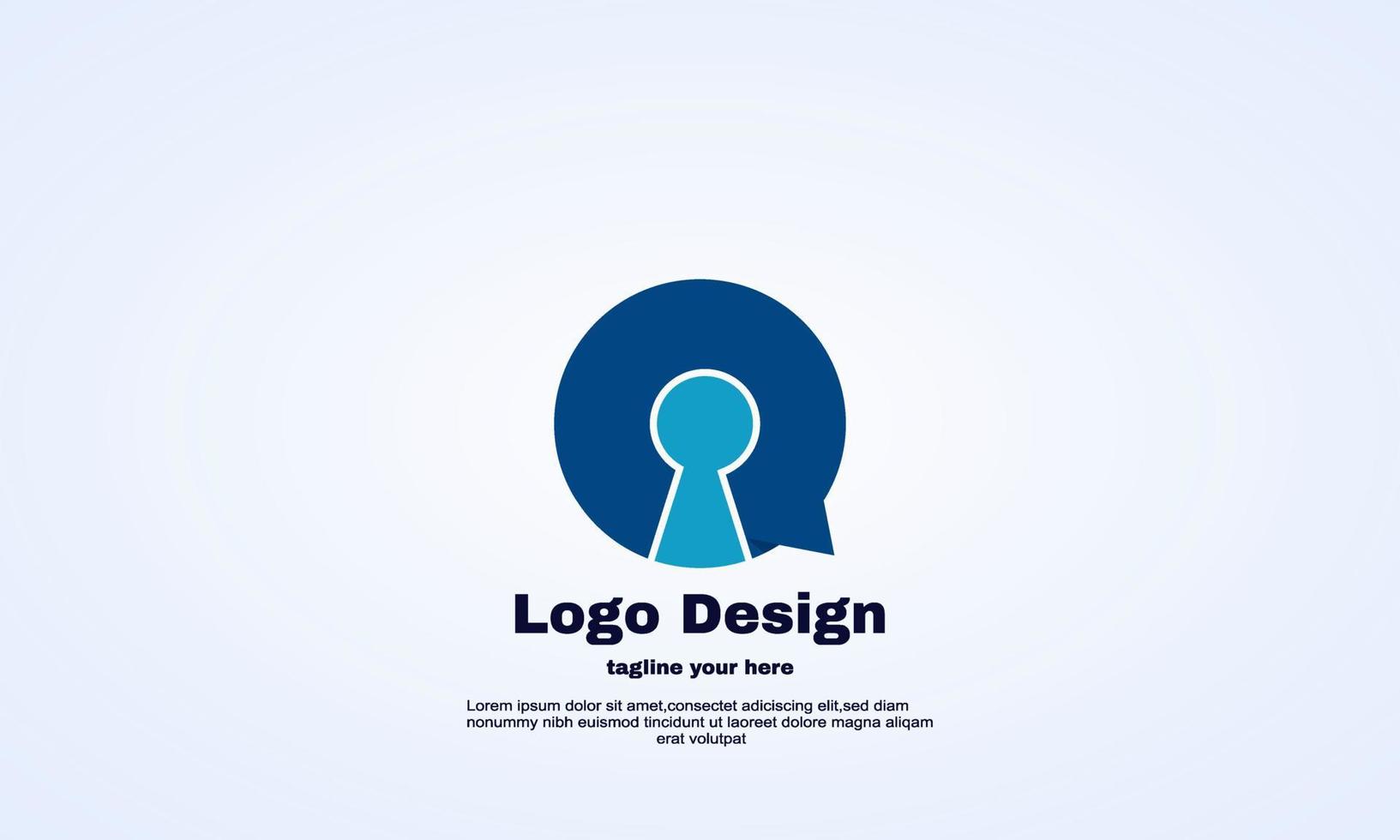 illustrator logo digitale serratura chat design concept il tuo business vettore