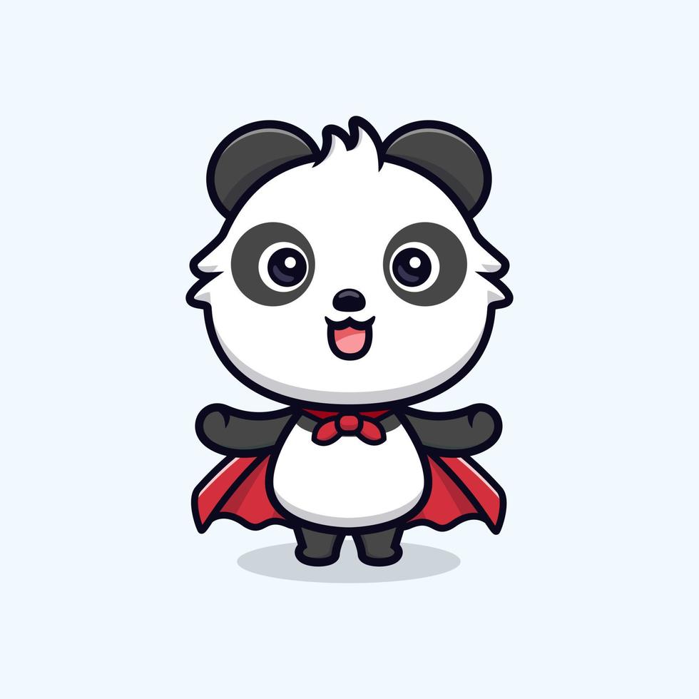 carino panda mascotte icona del fumetto. illustrazione del personaggio mascotte kawaii per adesivo, poster, animazione, libro per bambini o altro prodotto digitale e di stampa vettore