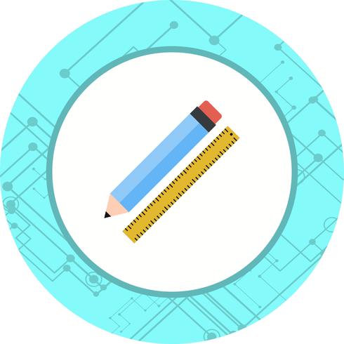 Disegno dell&#39;icona matita e righello vettore