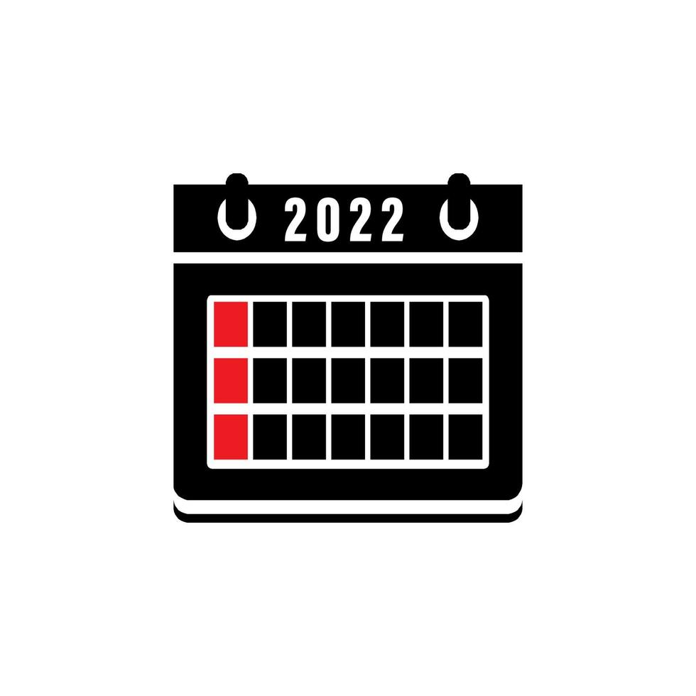 illustrazione grafica vettoriale dell'icona del calendario 2022