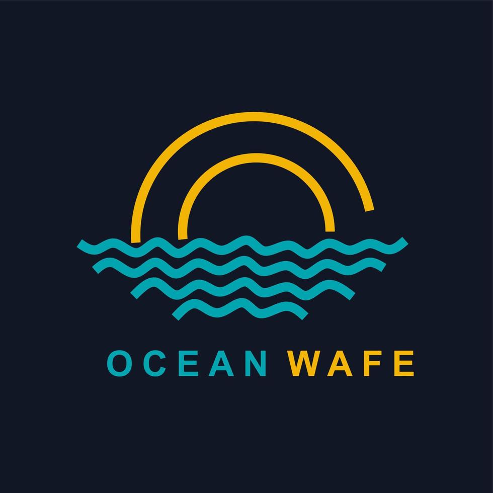 un design del logo dell'onda dell'oceano unico, professionale, pulito, semplice e creativo vettore