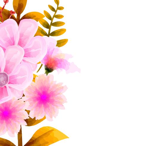 Acquerello del mazzo, insieme floreale di vettore del fiore. Collezione floreale colorato con foglie e fiori, disegno acquerello.