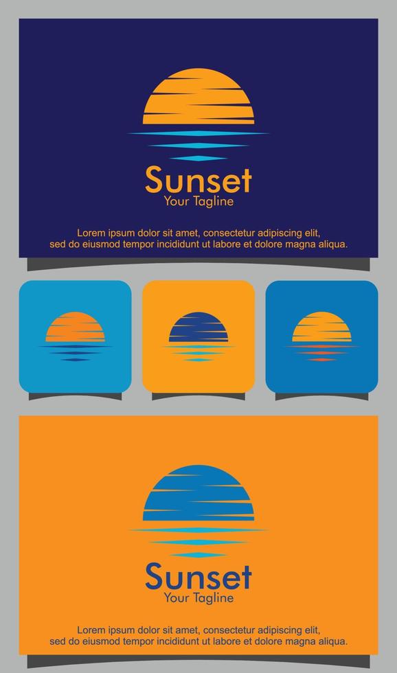 tramonto logo design vettoriale