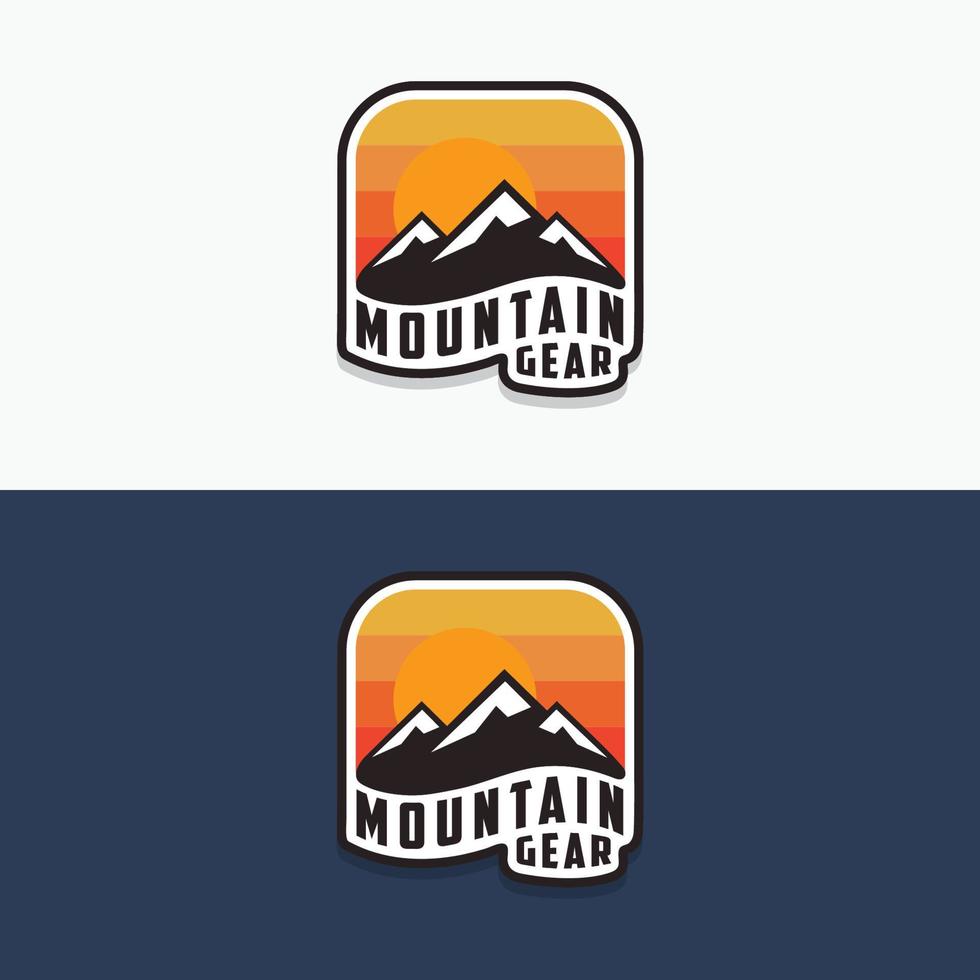 immagine vettoriale del modello del logo dell'attrezzatura da montagna