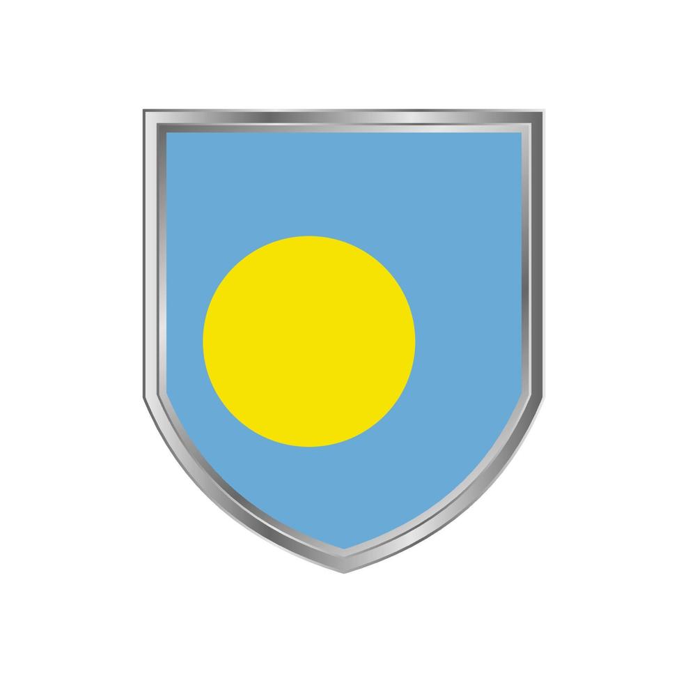 bandiera di palau con cornice in metallo scudo vettore