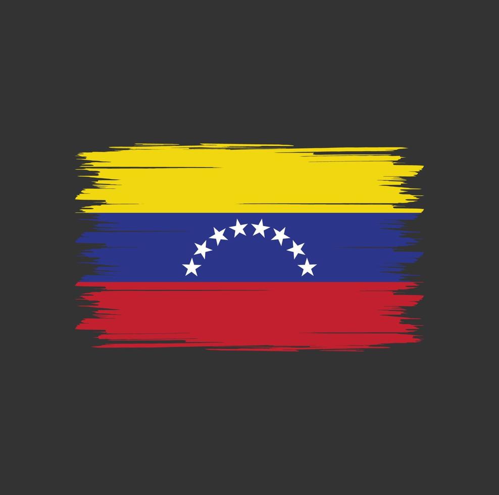 vettore di bandiera venezuela con stile pennello acquerello