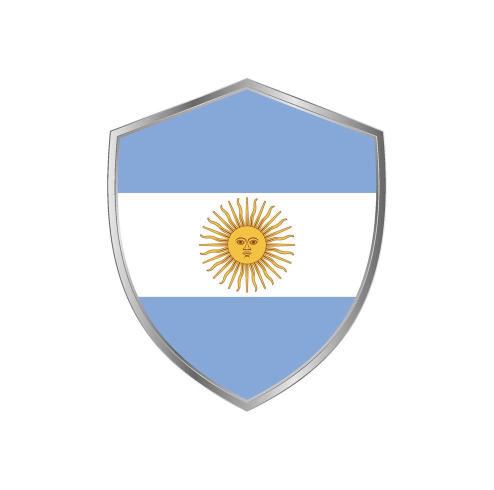 bandiera dell'argentina con cornice d'argento vettore